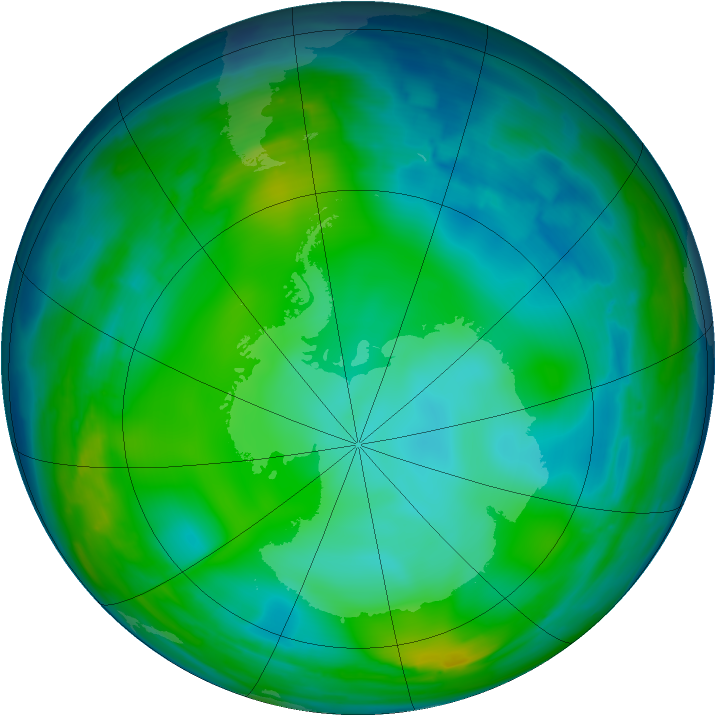 Antarctic ozone map for 08 July 2008